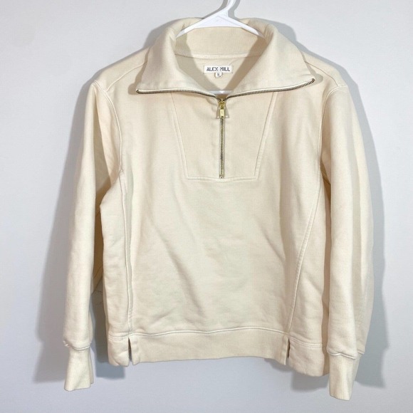 Alex Mill Cream Quarter-Zip Sweater - Picture 2 of 7